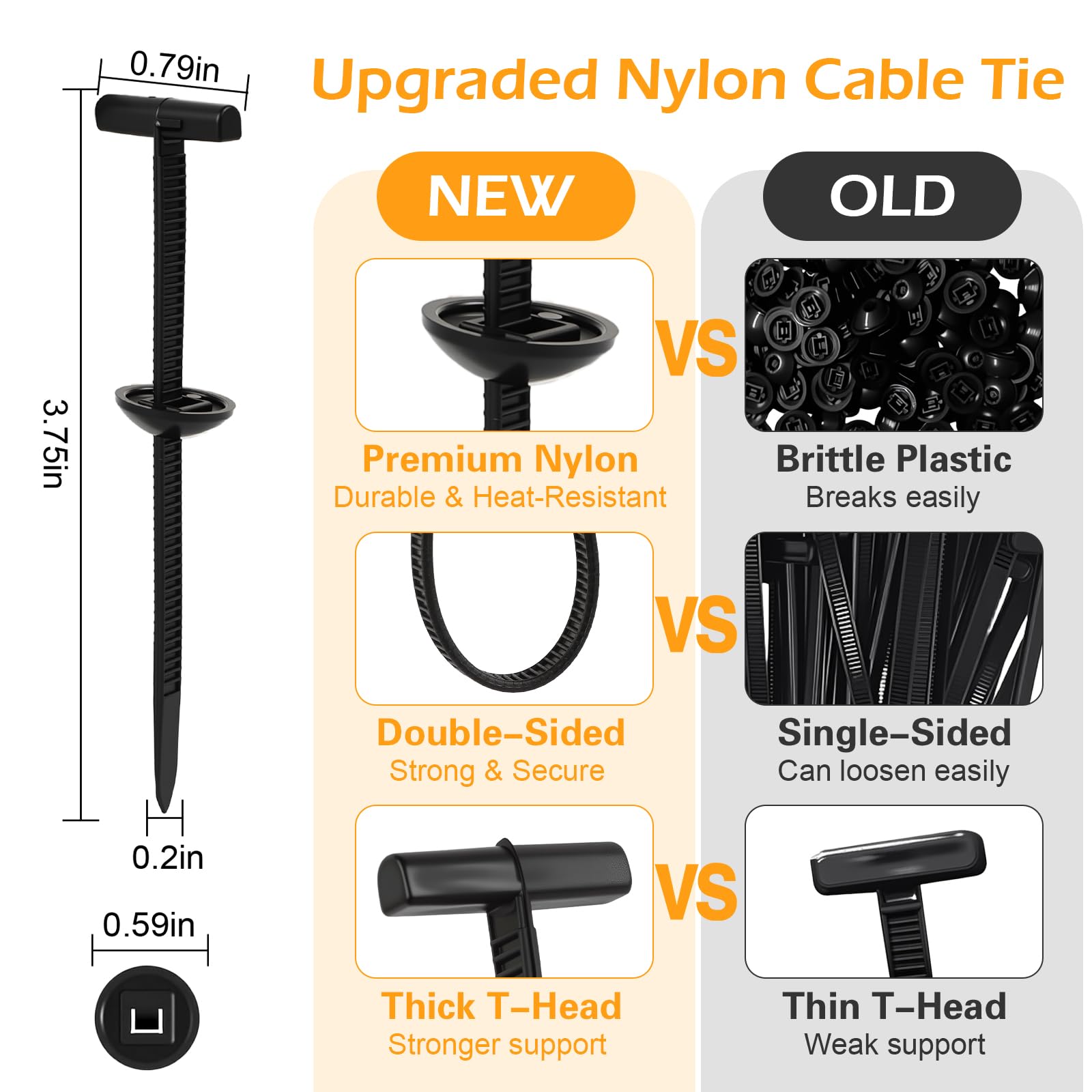 Amazon.com: Upgrade Nylon Universal Cable Tie Buckle with Clear 