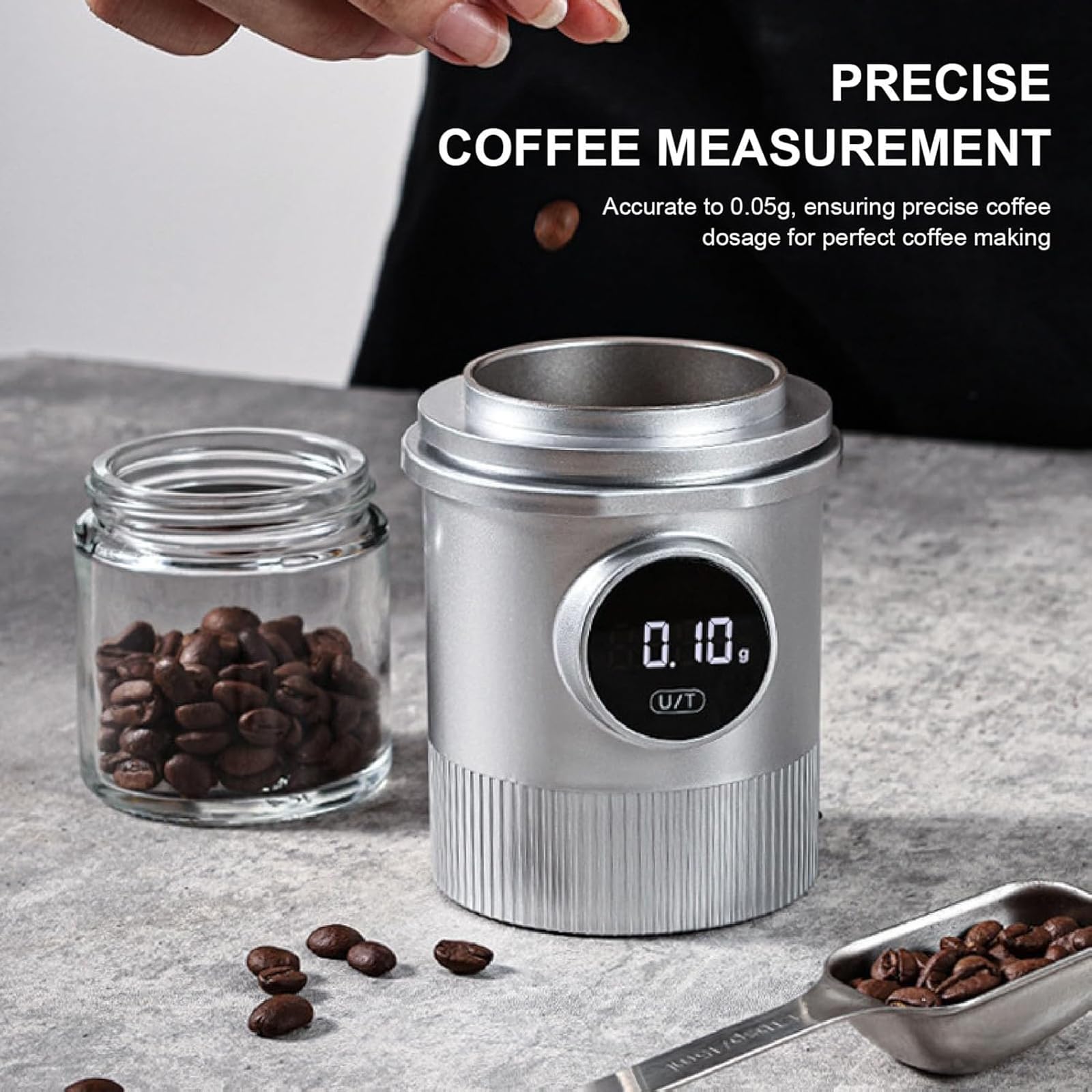 Taza dosificadora con báscula de café, taza medidora digital de alta precisión, precisión de 0,05 g para espresso, café por goteo, prensa francesa