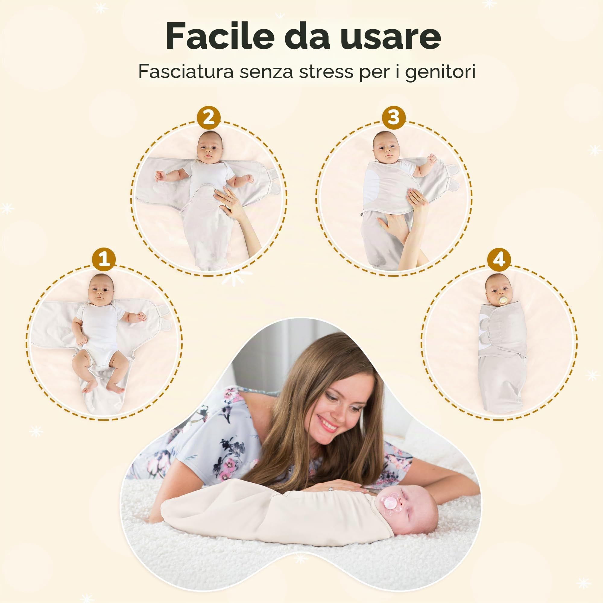 Mama Cheetah Baby Swaddle Sack, Organic Cotton Swaddle Blanket, Adjustable Swaddle Sleep Sacks, Easy Swaddles for Boy Girl 0-3 Month, Baby Essentials, 3-Pack