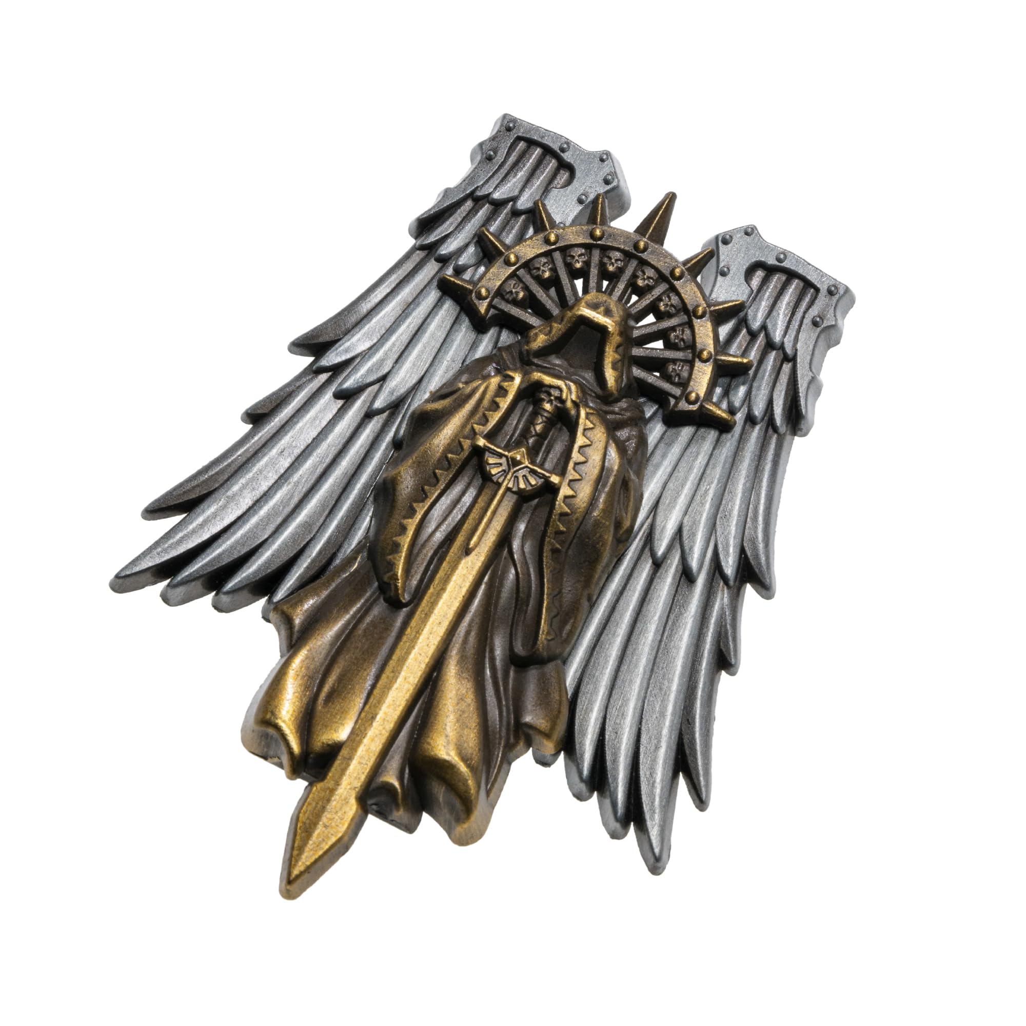 Starforged Warhammer 40K Dark Angels Seal of Duty Emble of Inner Circle Broszka, mała, stal stopowa, bez kamienia szlachetnego