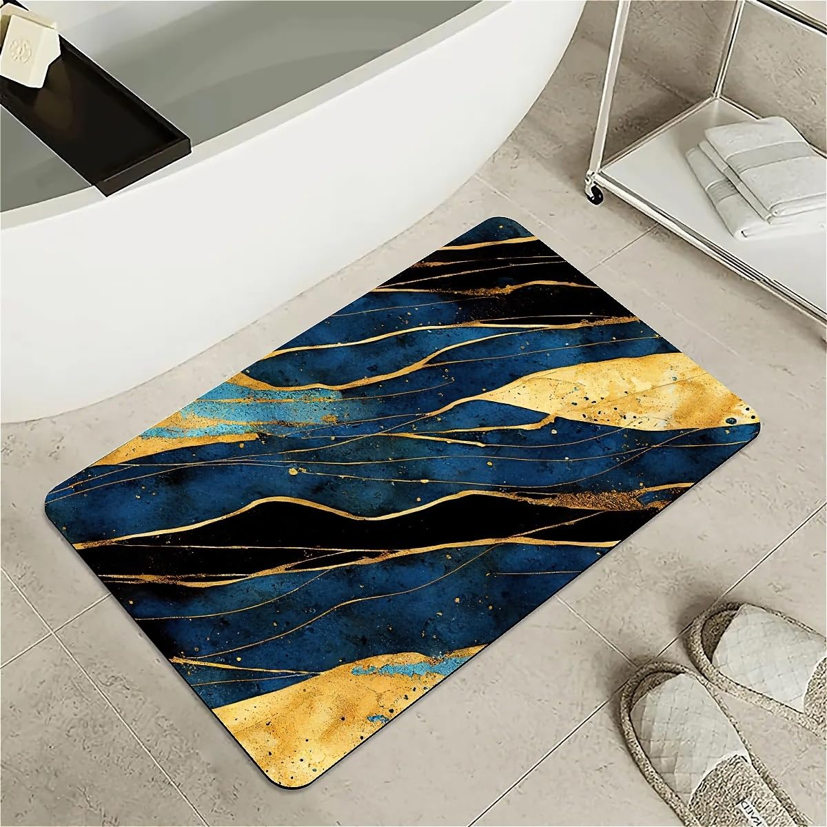 Tapis de bain en terre de diatomée fini les sols mouillés de la douche