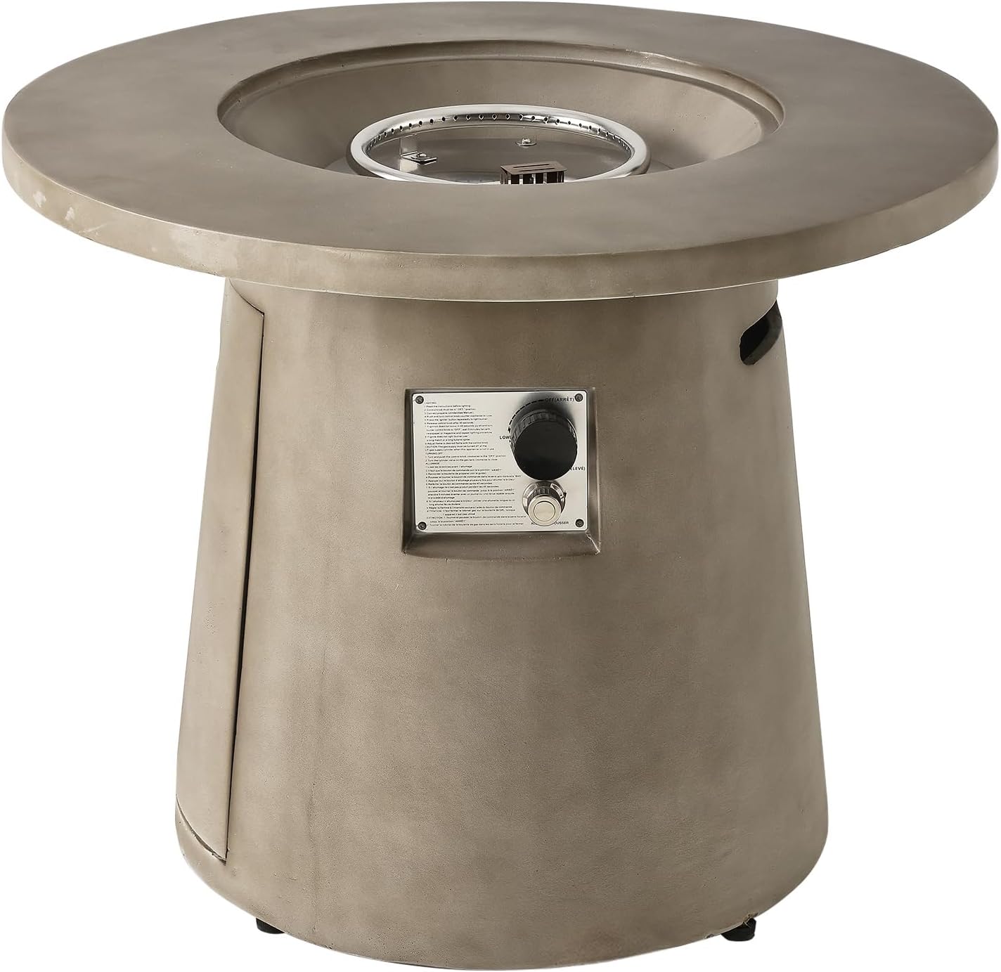 HOMPUS Outdoor Fire Pit Gray Propane Fire Table, 31 inch Round Propane Fire Pit, 40,000 BTU Gas Smokeless Fire Pit Table, Patio Concrete Firepit with Rain Cover for Garden, Deck, Backyard HOMPUS Outdoor Fire Pit Gray Propane Fire Table, 31 inch Round Propane Fire Pit, 40,000 BTU Gas Smokeless Fire Pit Table, Patio Concrete Firepit with Rain Cover for Garden, Deck, Backyard