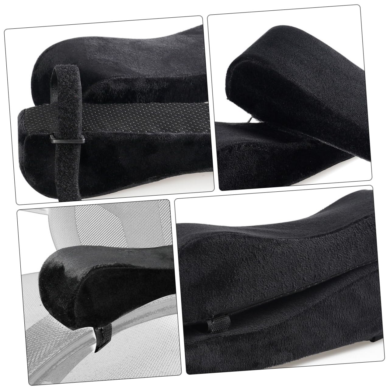 Uonlytech 2 Paires Coussin Accoudoir Mousse à Mémoire pour Chaise Confort Optimal et Support Ergonomique Noir