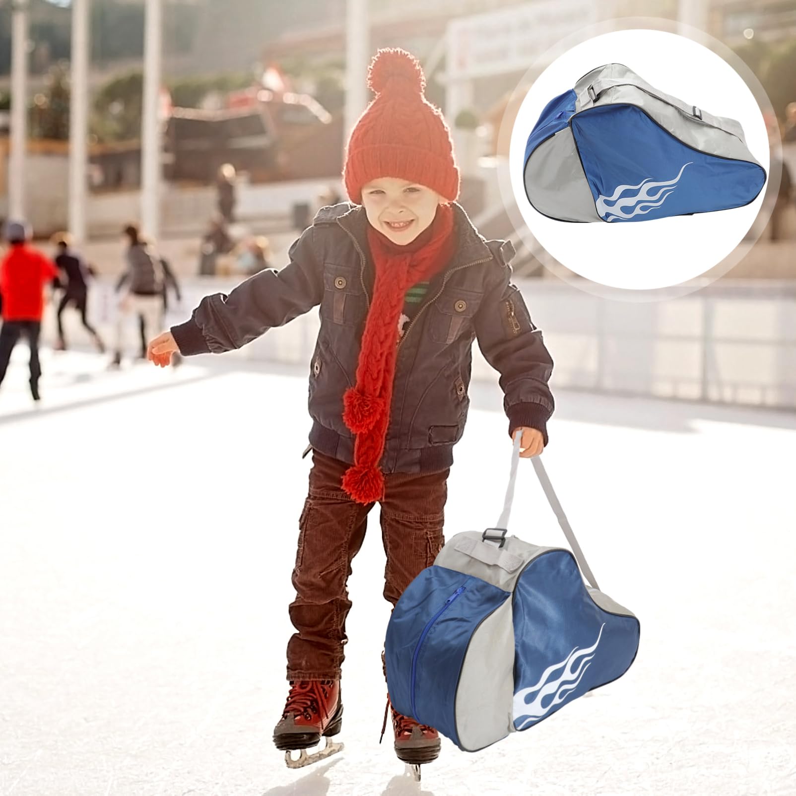 Totority Roller Skates Backpack Triangle Design Stylish Spacious Ice Skating Bag for Skates Inline Skates Accessories Versatile Handbag Shoulder Bag Easy to Color