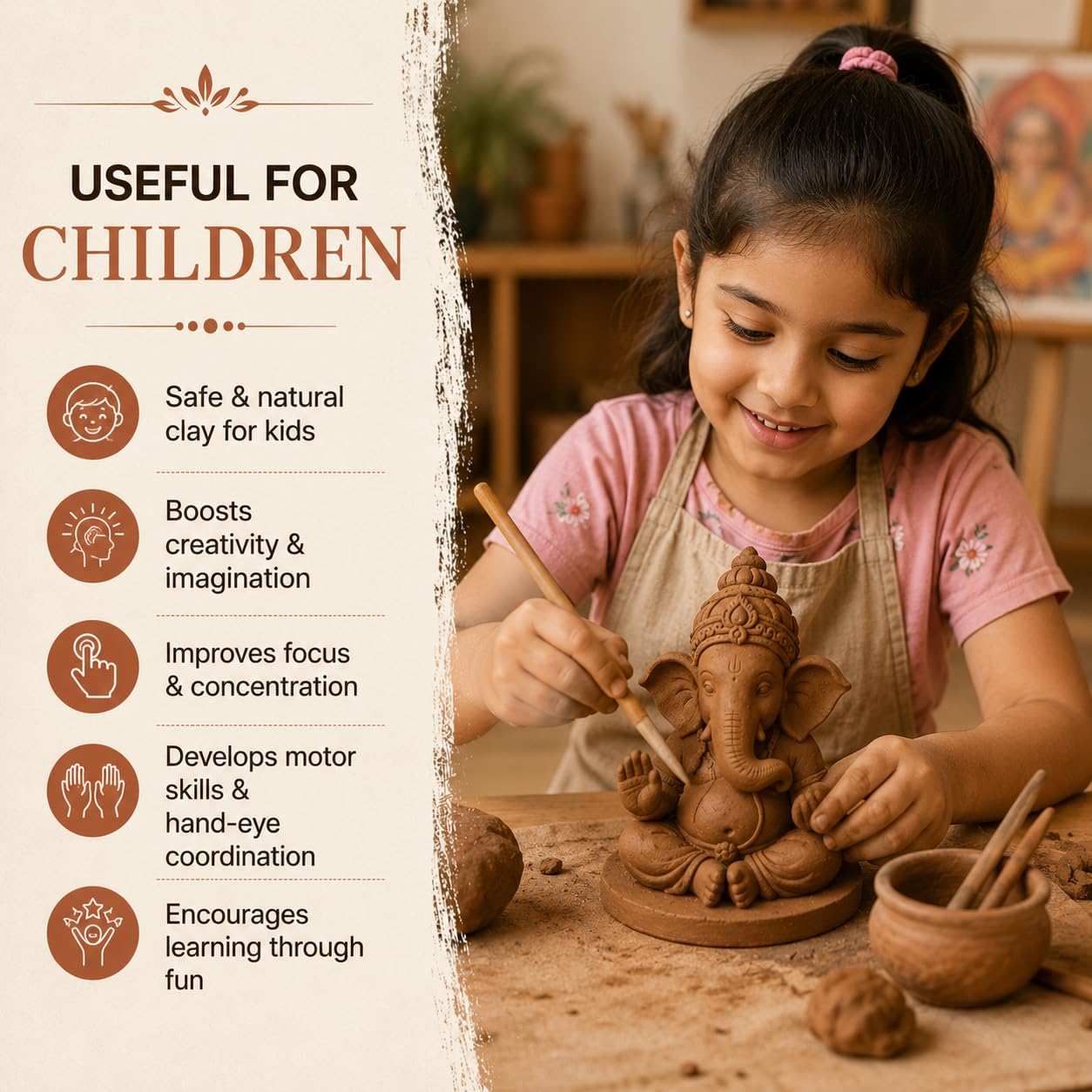 Divayanshi Terracotta Clay - Air Dry Pottery Clay -3