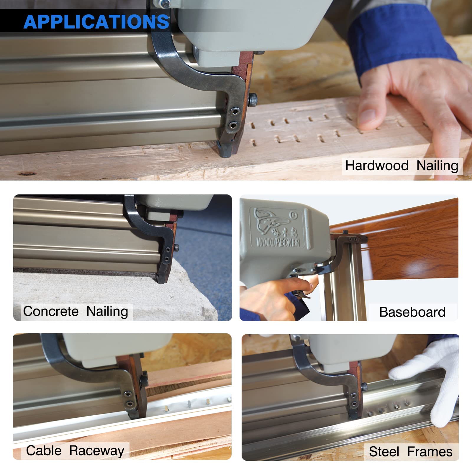 Woodpecker ST64 14 Gauge Heavy Duty Concrete T Nailer, 1 Inch to 21/2