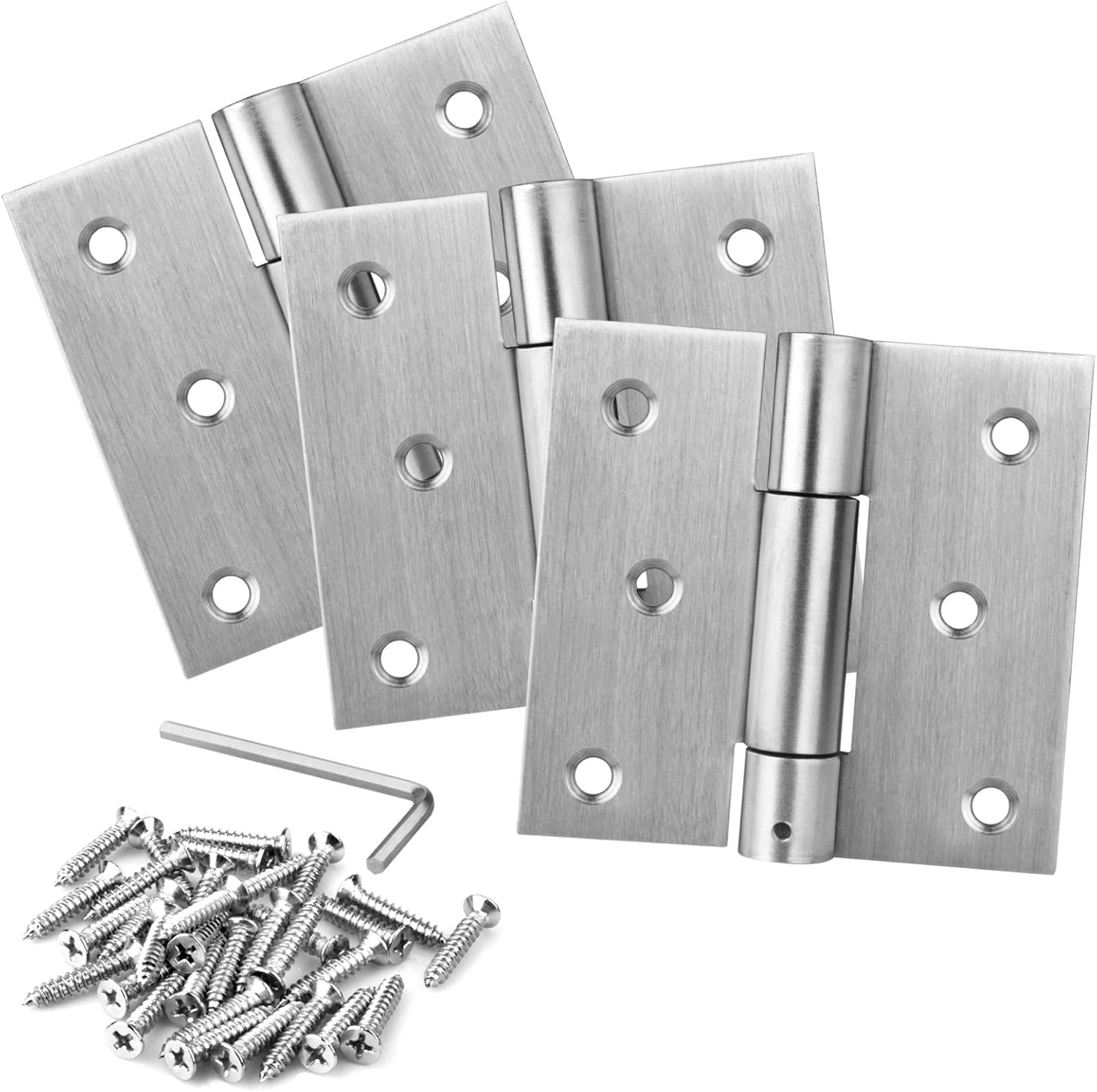 3 Pack 3" Self Closing Door Hinges, 201 Stainless Steel Spring Hinges