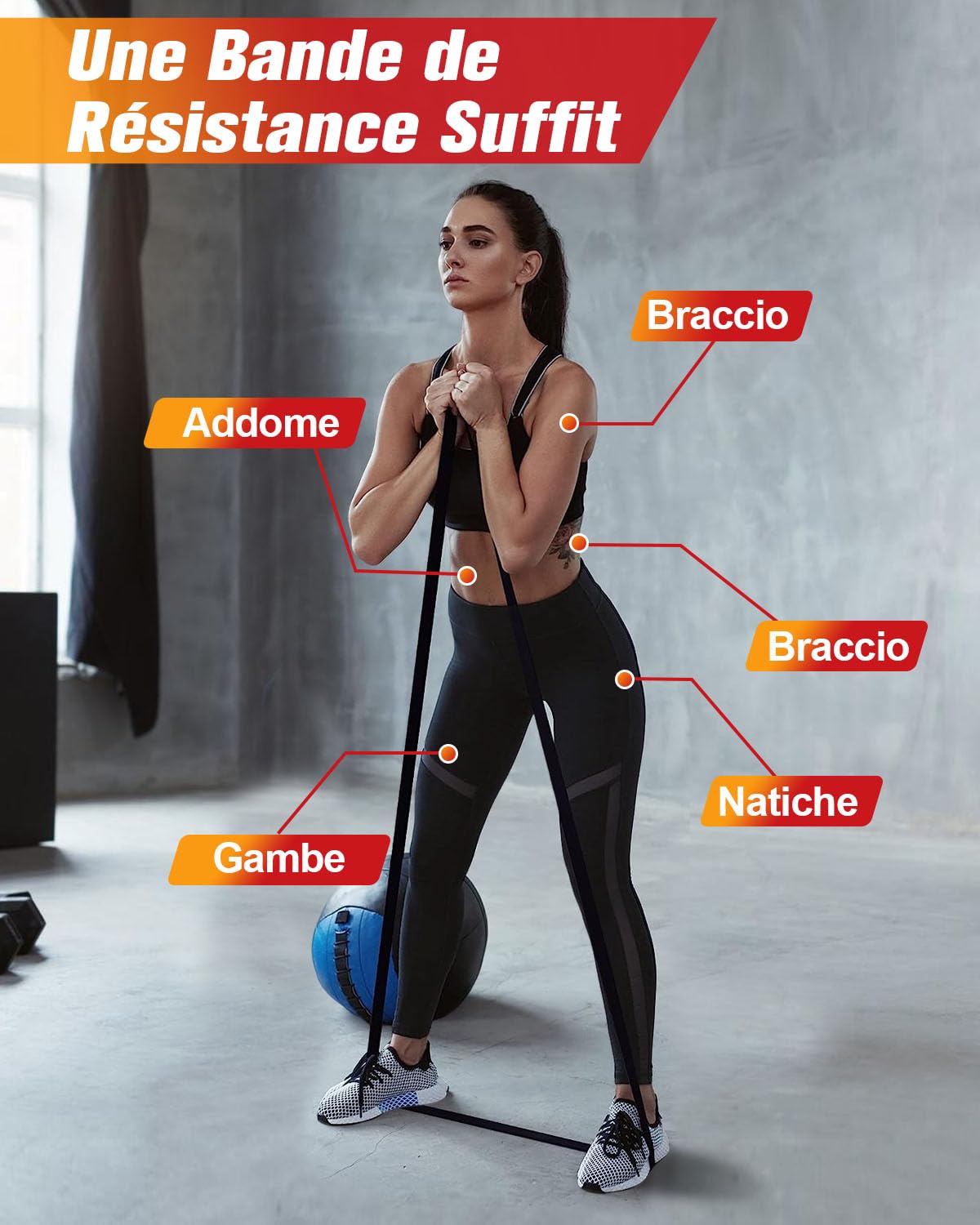 Bande Elastiche Fitness Kwotry - 3 Livelli Di Resistenza, Per Allenamento, Yoga E Pilates - Foto 2