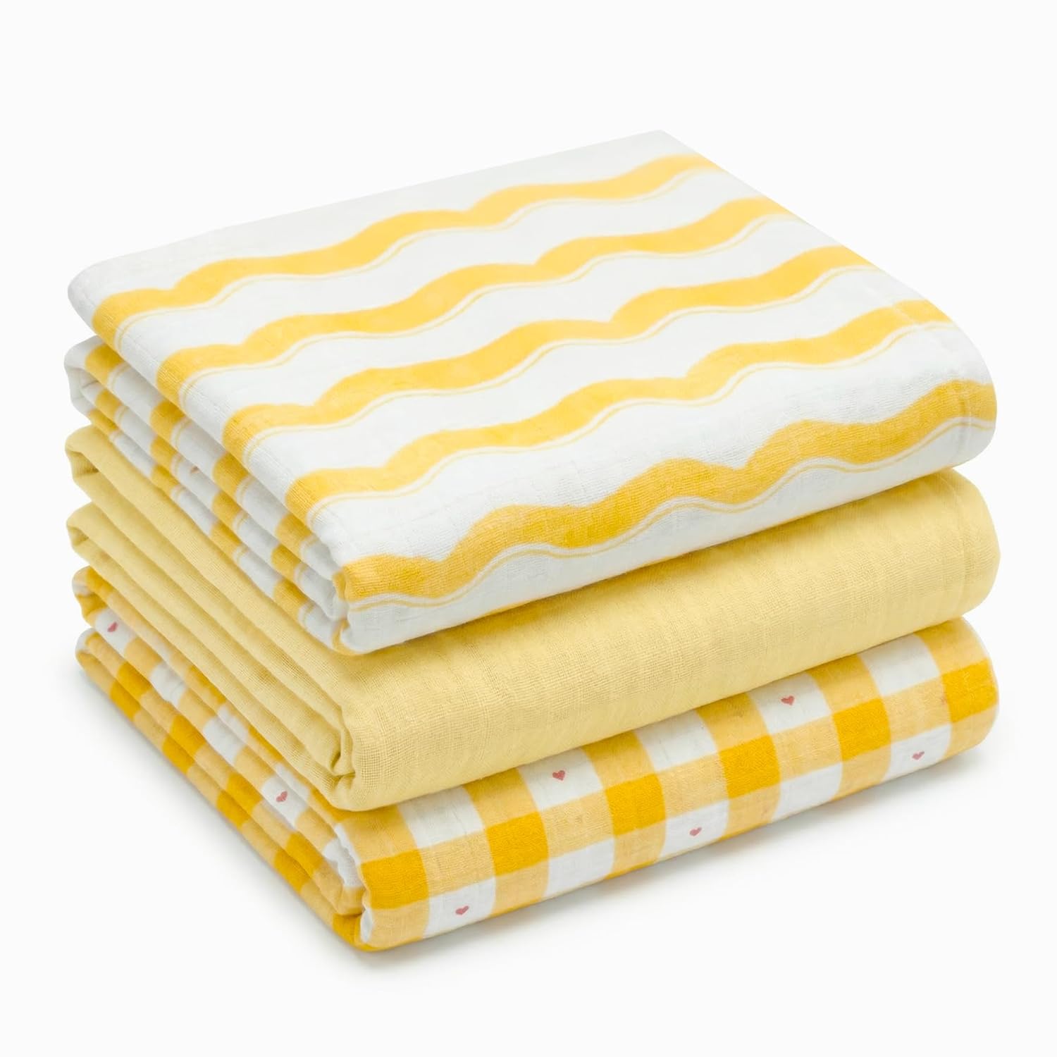 Muslin Swaddle Blankets for Newborns, 3 Pack Multipurpose 100% Organic Cotton, Ultra Soft Breathable Receiving Blanket 47 x 47 inches, Swaddle Wrap for Baby Boys & Girls