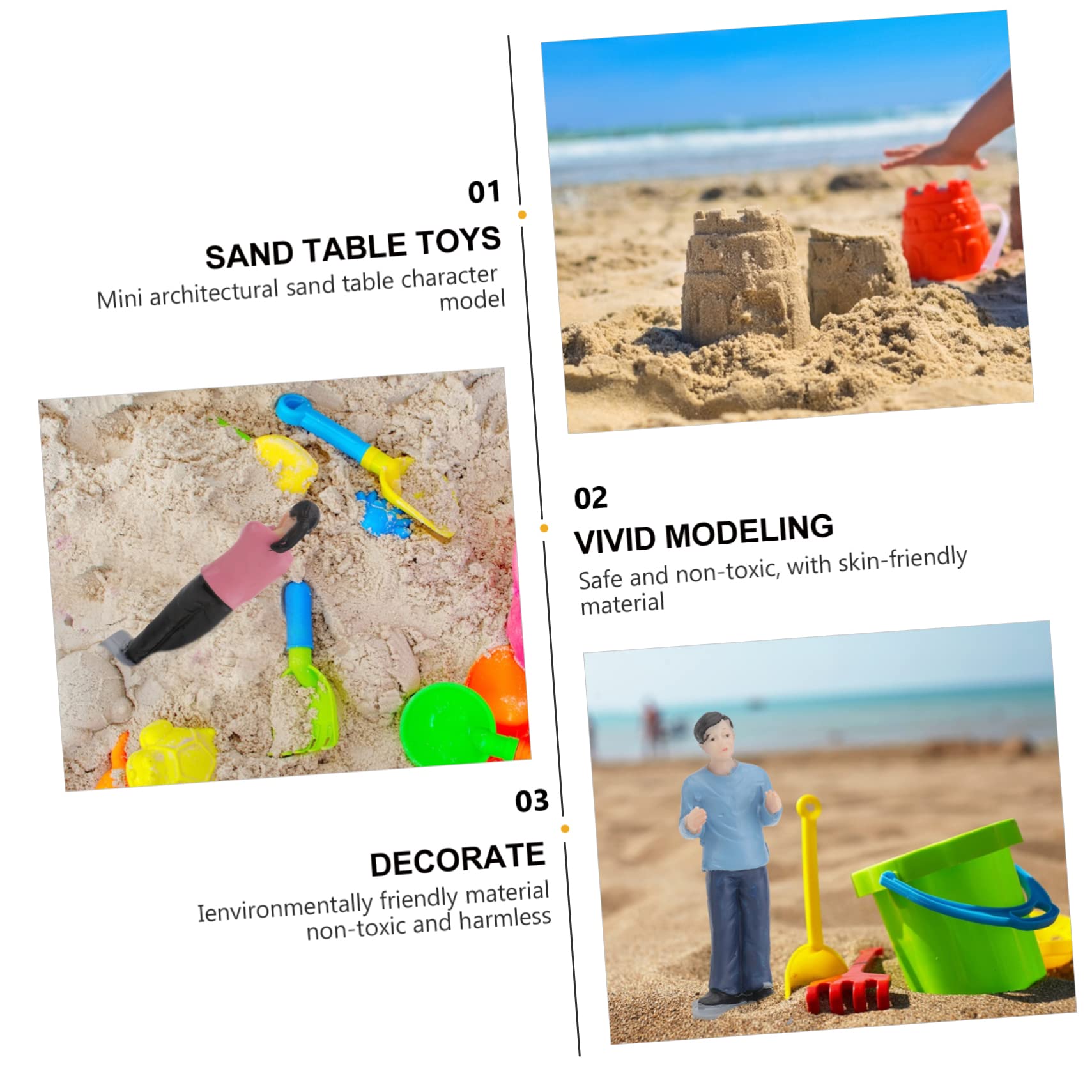 Toyvian Miniature People Figures - Realistic Resin Characters for Sand Table Layout Diy Miniature Scenes and Home Decoration - Image 2