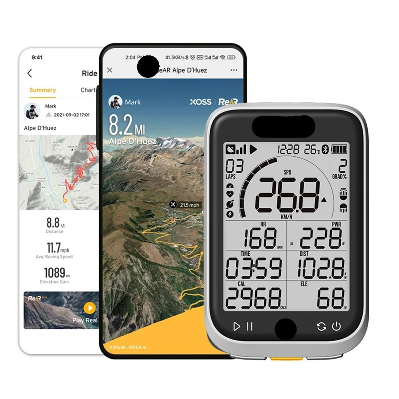 Amazon | サイクリングコンピューター、XOSS と互換性、G3 G3+ Plus G+