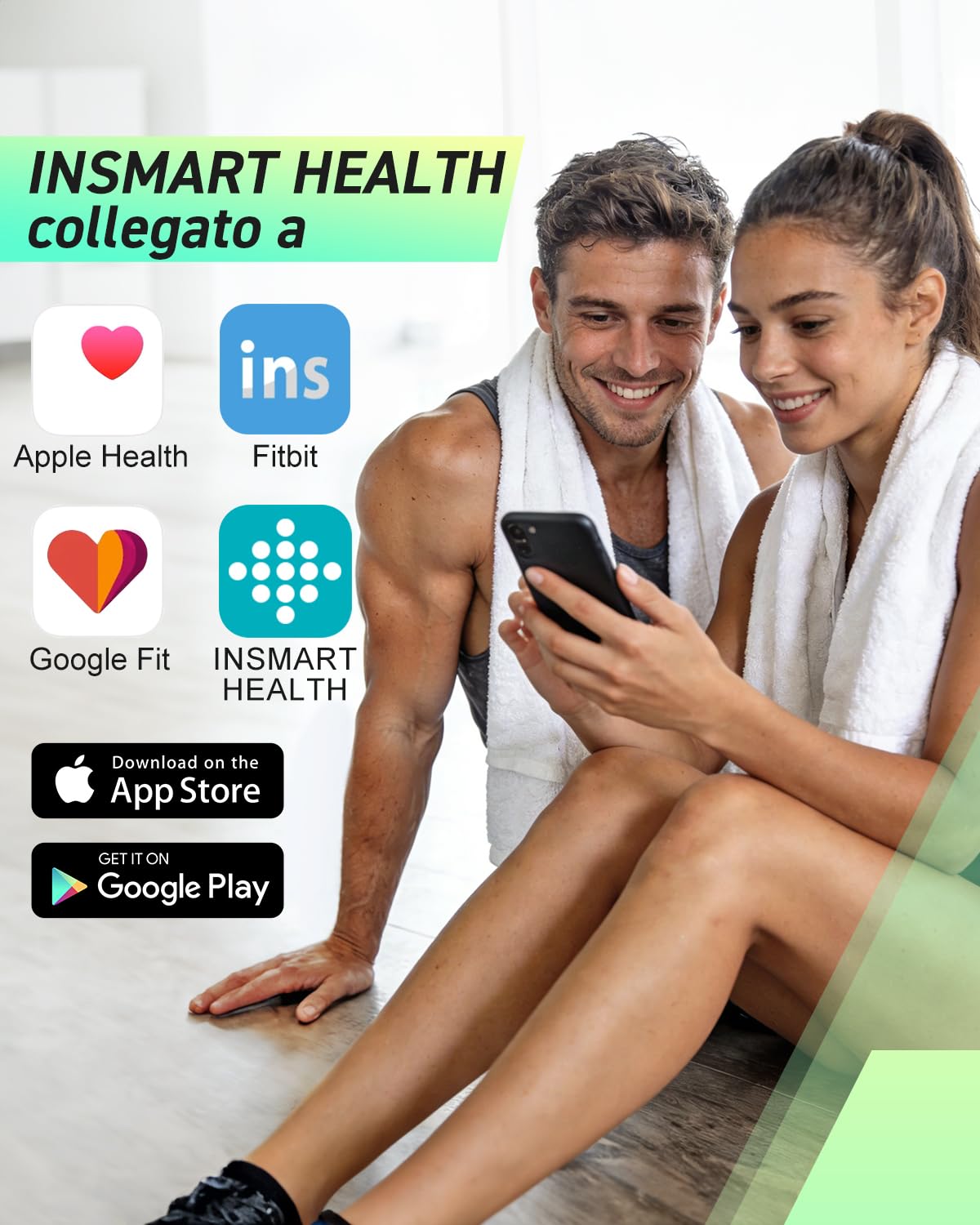 Bilancia Pesapersone Digitale Professionale, INSMART Bilancia Impedenziometrica Smart Bluetooth con 16 Indici di Misurazione Pesa Persone, Massa Grassa e Magra, BMI, Massa Muscolare o Ossea, 180KG