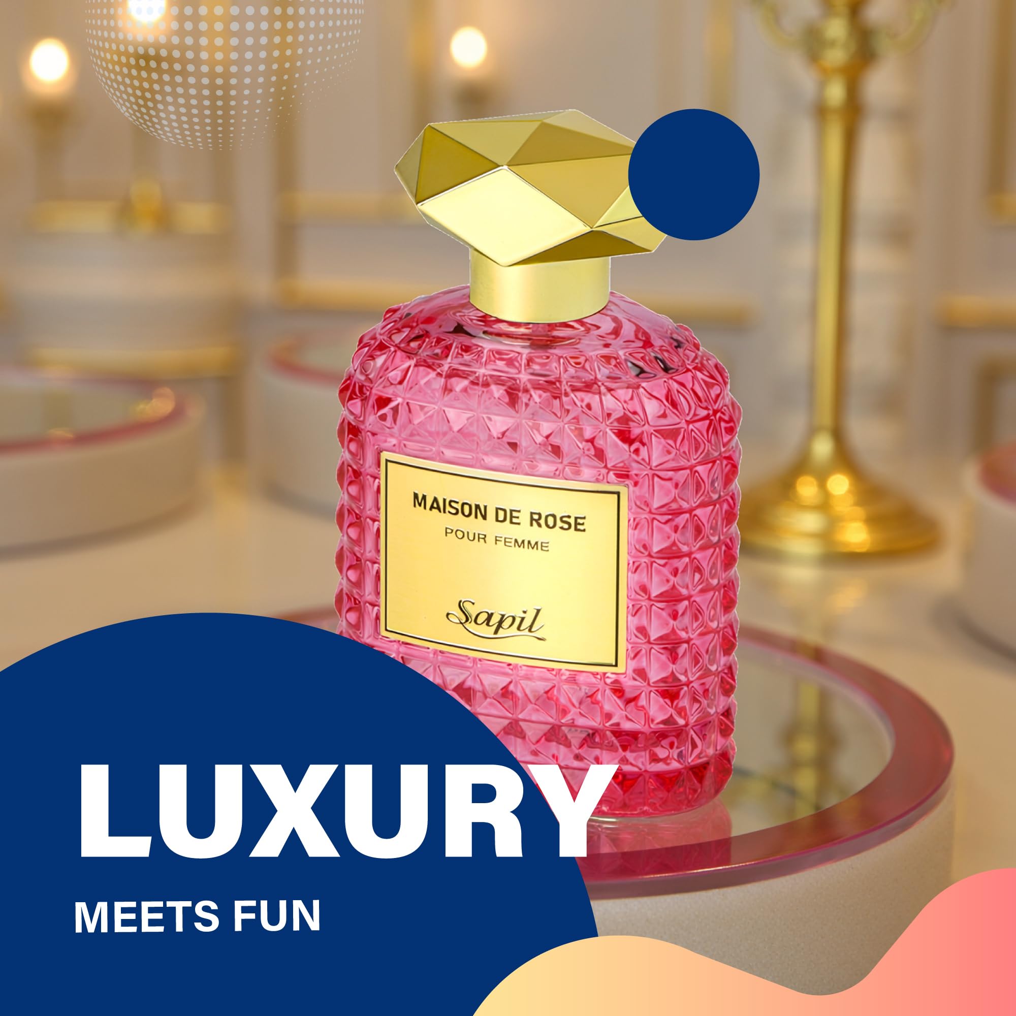 Sapil Maison de Rose Eau De Parfum 100ml, Affordable Luxury Perfume, Rose Floral Fruity Fragrance with Lychee, Bergamot, Pinkpepper Top Notes, Bold Blend Perfumes for Women