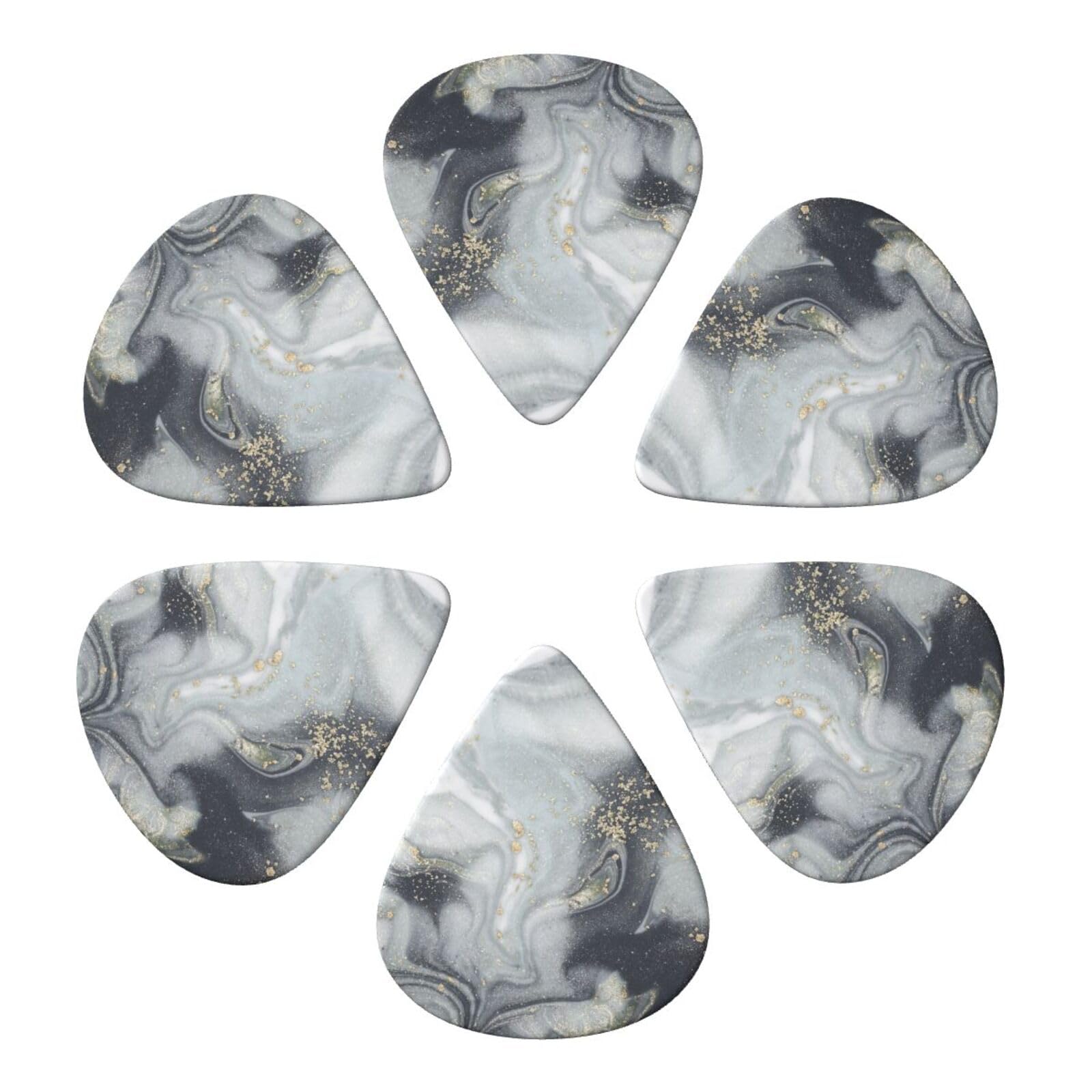 Lot De 6 Médiators Guitare Biyejit Motif Marbre - Pour Guitare Électrique, Acoustique, Basse Et Mandoline