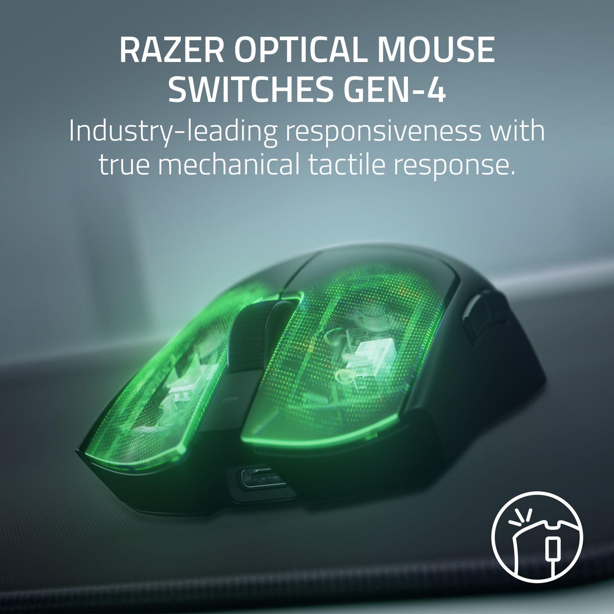Razer Ratón inalámbrico para juegos Viper V4 Pro Esports: ultraligero, rápido y preciso, sensor óptico de 50K DPI, sondeo 8K, interruptores ópticos gen-4, rueda de desplazamiento, carga USB-C, para PC
