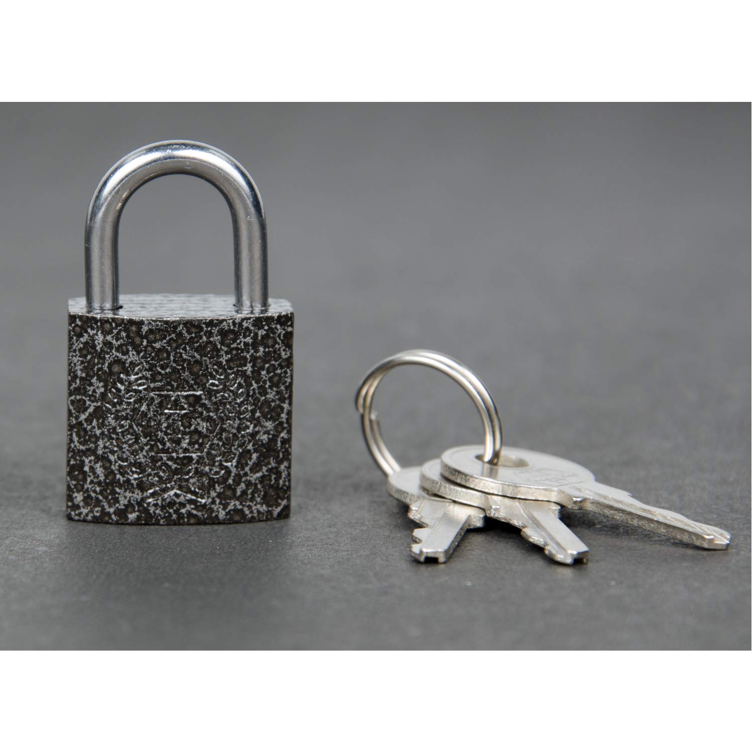 Harrison Luggage Lock C I-0320 Key Padlock with 3 Keys Mild Steel Solid Body Hardened Shackle Suitable for Suitcase Lock, Bag Lock, Bagpack, Small Locks - Grey (Pack of 4) — Amazon image 5