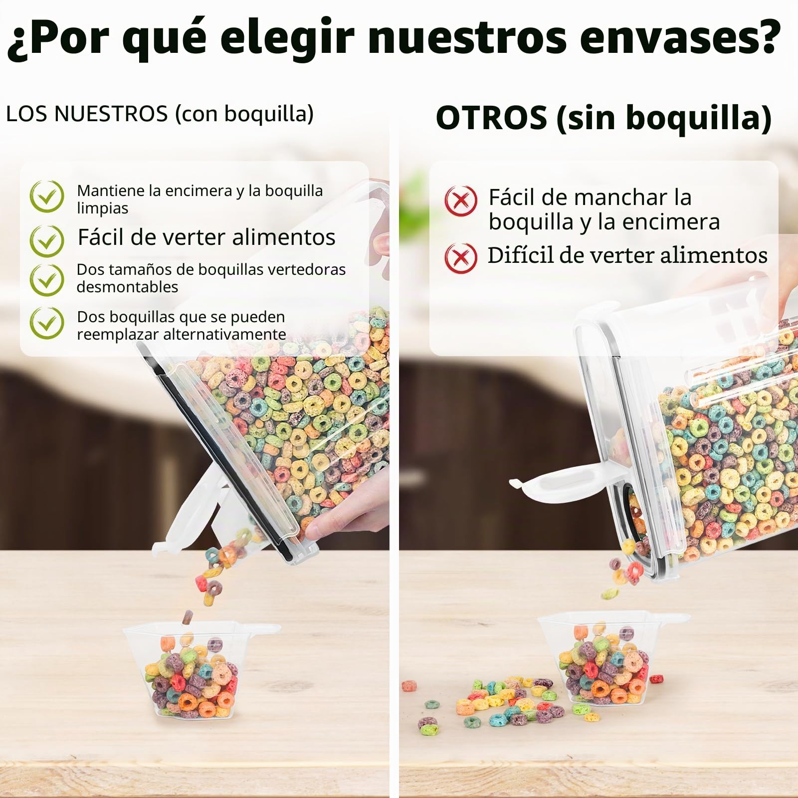Skroam 6 recipientes para alimentos con boquilla