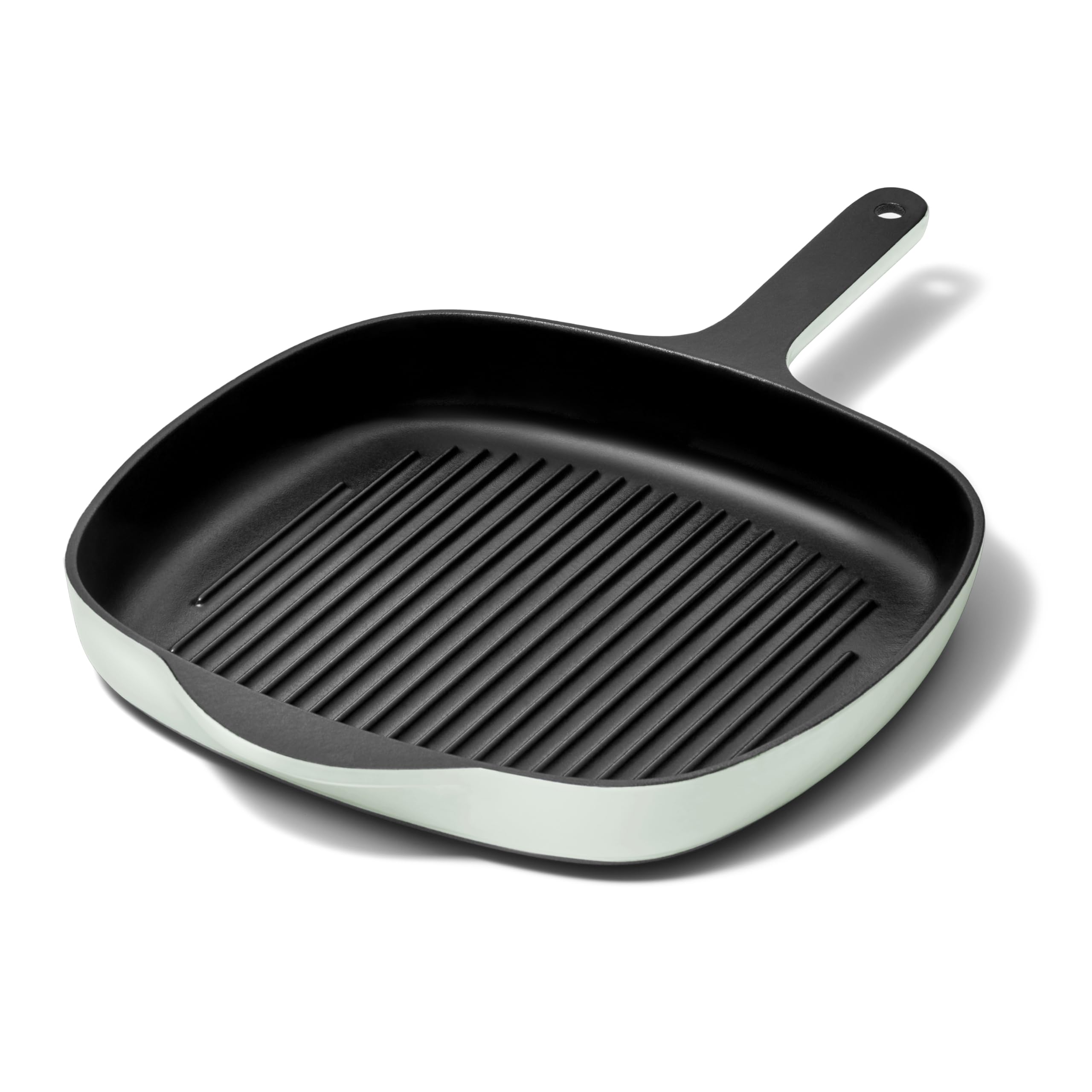 Caraway Enameled Cast Iron Grill Pan - 10.5” Grill Pan for Stovetop Cooking - 3 Layer Enamel Coating - No Seasoning Required - Compatible With All Stovetops - Free From Forever Chemicals - Light Mist