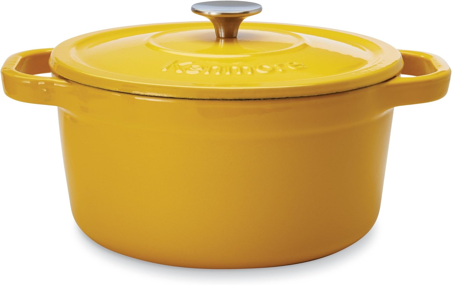 Kenmore 19247 5.5 Quart Cast Iron Enameled Coated Dutch Oven in Yellow