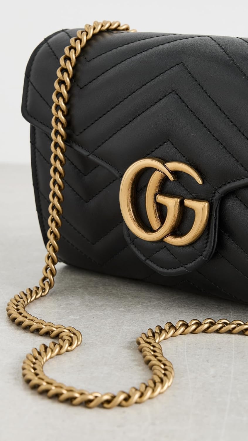 Women's Pre-Loved Gucci Marmont Chain Wallet, Matelasse, Black, One Size - Image 4