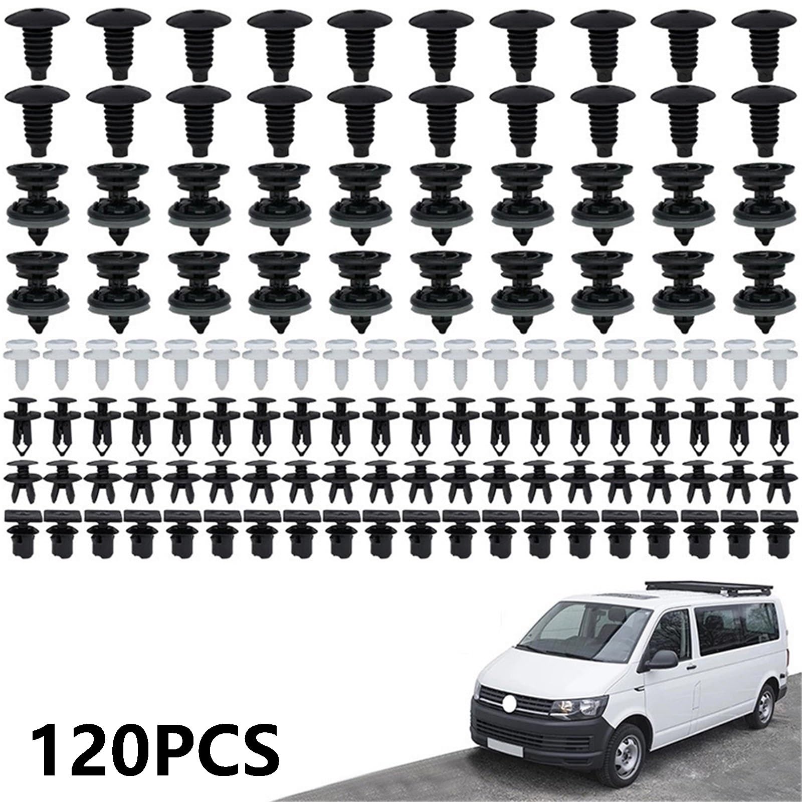 Fixations De Retenue Clips Panneau Garniture Voiture Intérieure, 120 Pièces