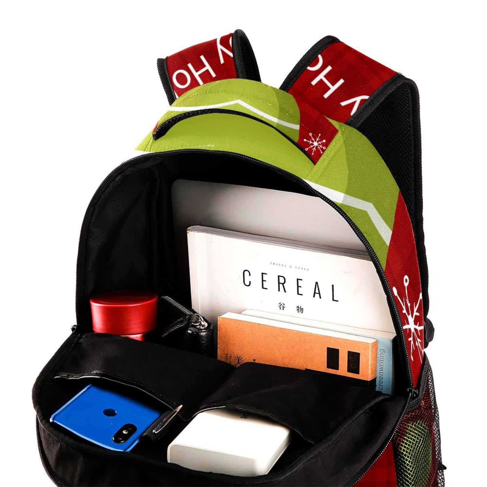 Zaino scolastico per uomini e donne, borsa per laptop da viaggio per le vacanze di Natale, zaino leggero per università, zaino casual per libri