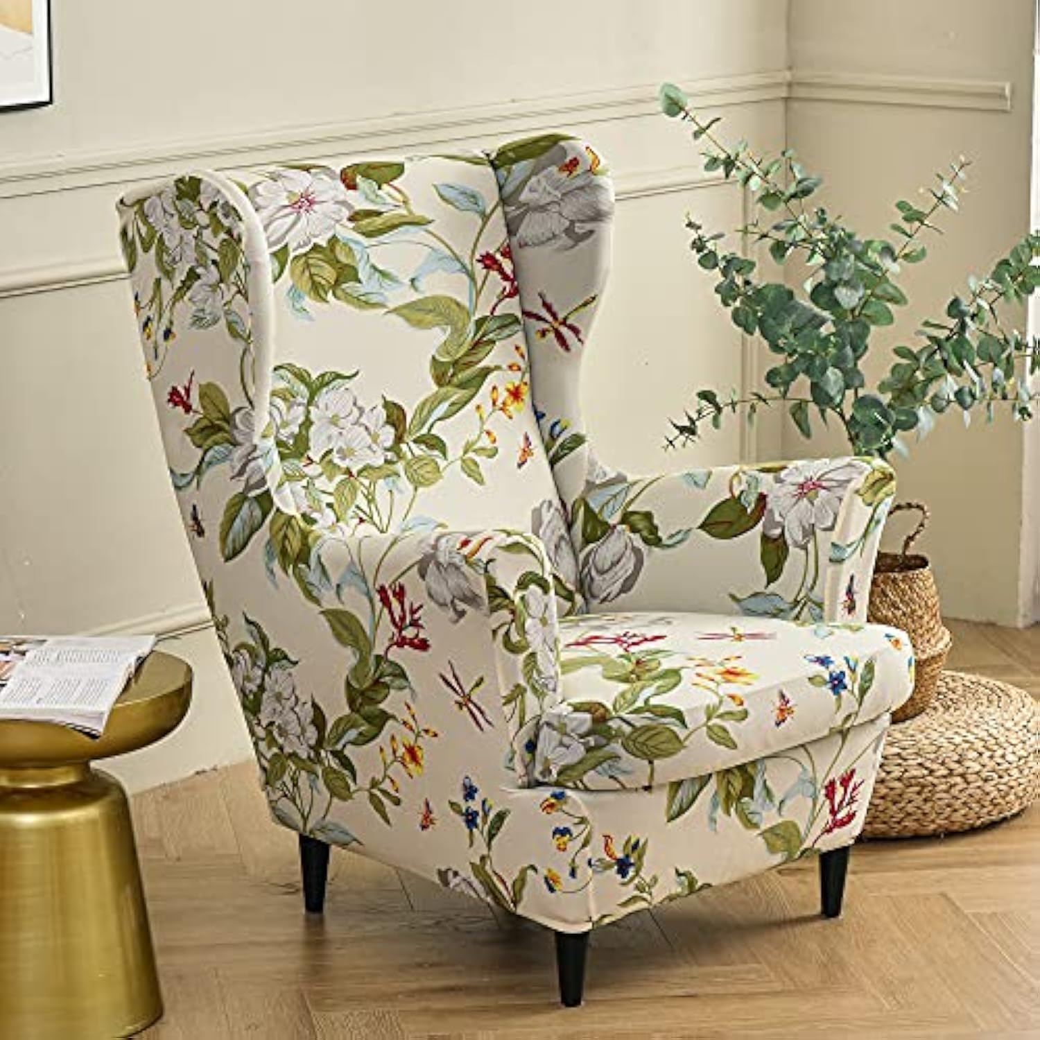 Hixingo Moda 2 Pezzi Copripoltrona con Orecchie Elasticizzato, Copripoltrona 1 Posto - Microfibra Copripoltrone Lavabile Copri Poltrona Soggiorno