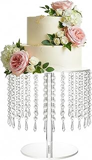 Round Cake Stand - 12 Inch Diameter Acrylic Dessert Display Stand with C...