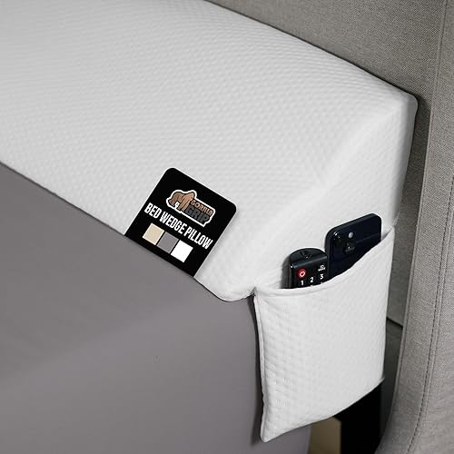 GORILLA GRIP Almohada de cuña de cama pendiente de patente, diseño de EE. UU., cómodas almohadas de espuma de alta densidad de apoyo, se mantienen