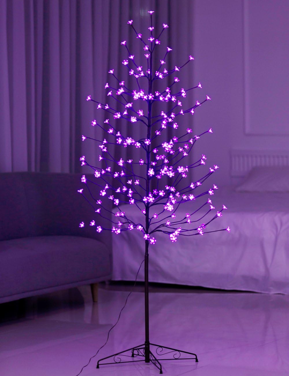 Sakura Cherry Blossom Tree Lights, 6.5FT Lighted Bonsai Tree, 208 LED Artificial Tree Decorations for Bedroom Home Office Party Wedding Christmas Decorations