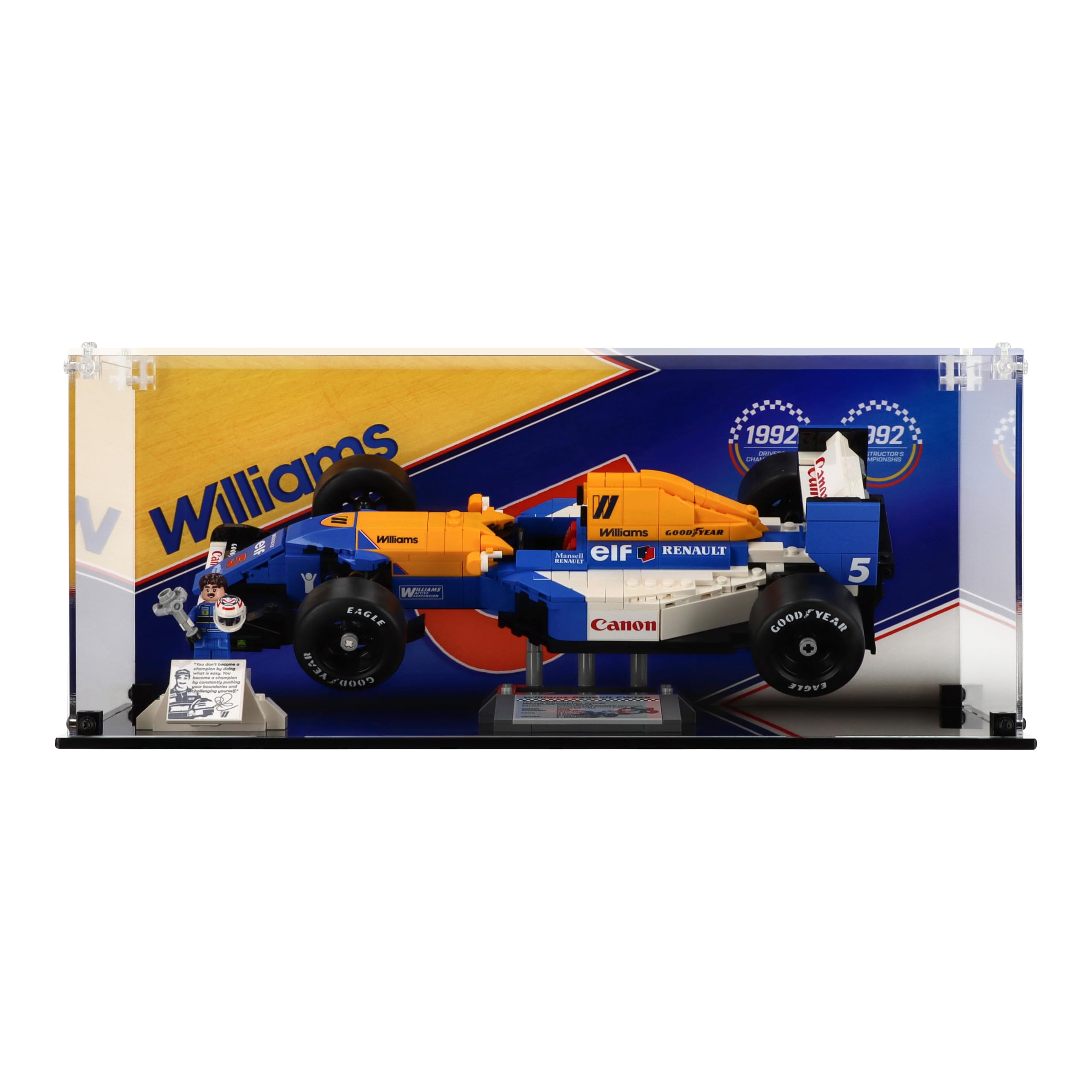 Plexico Clear Display Case For Lego 10353 Williams Racing Fw14b & Nigel Mansell