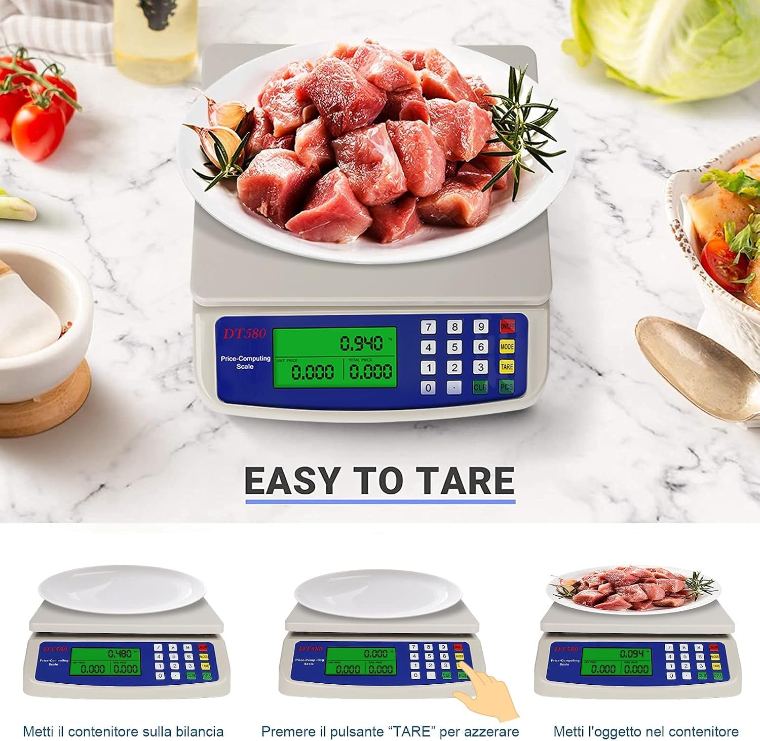 Balances Numériques Jusquà 30 Kg, Grandes Balances De Cuisine, Balances À Fruits Avec Écran Lcd Et Fonction Tare, Balances Numériques Avec Comptage Pcs, Conversion De 3 Unités