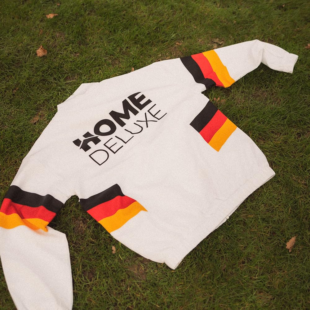 Home Deluxe TEAM DEUTSCHLAND - Trainingsjacke 2026 - Weiß | Nahtlose Retro-Optik Jacke, Fußballjacke