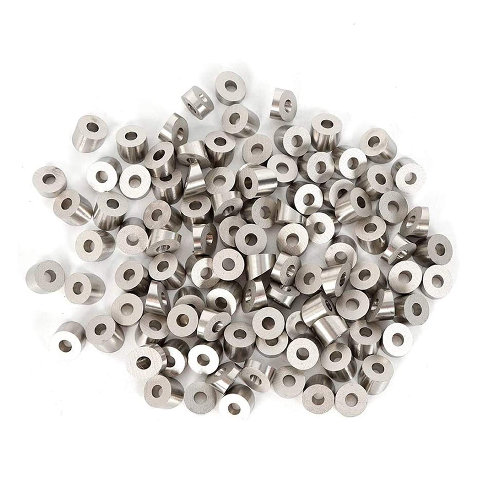 100pcs T316 Acero inoxidable de acero inoxidable 1/4 pulgadas Ángulo de 30 grados Biselado Biselado para 1/8 pulgadas a 3/16 pulgadas de barandilla de cable de cubierta DUO ER