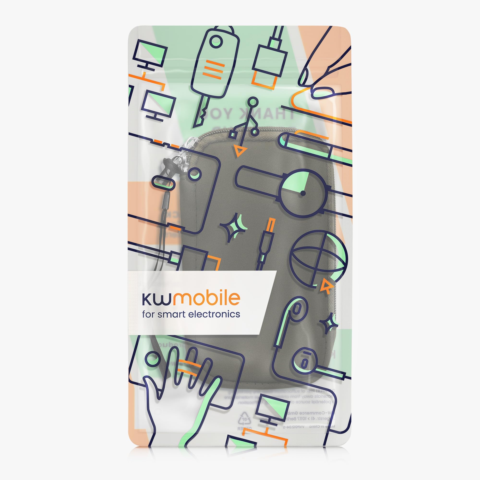 kwmobile Uniwersalny futerał na smartfona - Etui ochronne 16,5 x 8,9 cm na telefon komórkowy L - 6,5" Neopren ciemnozielony
