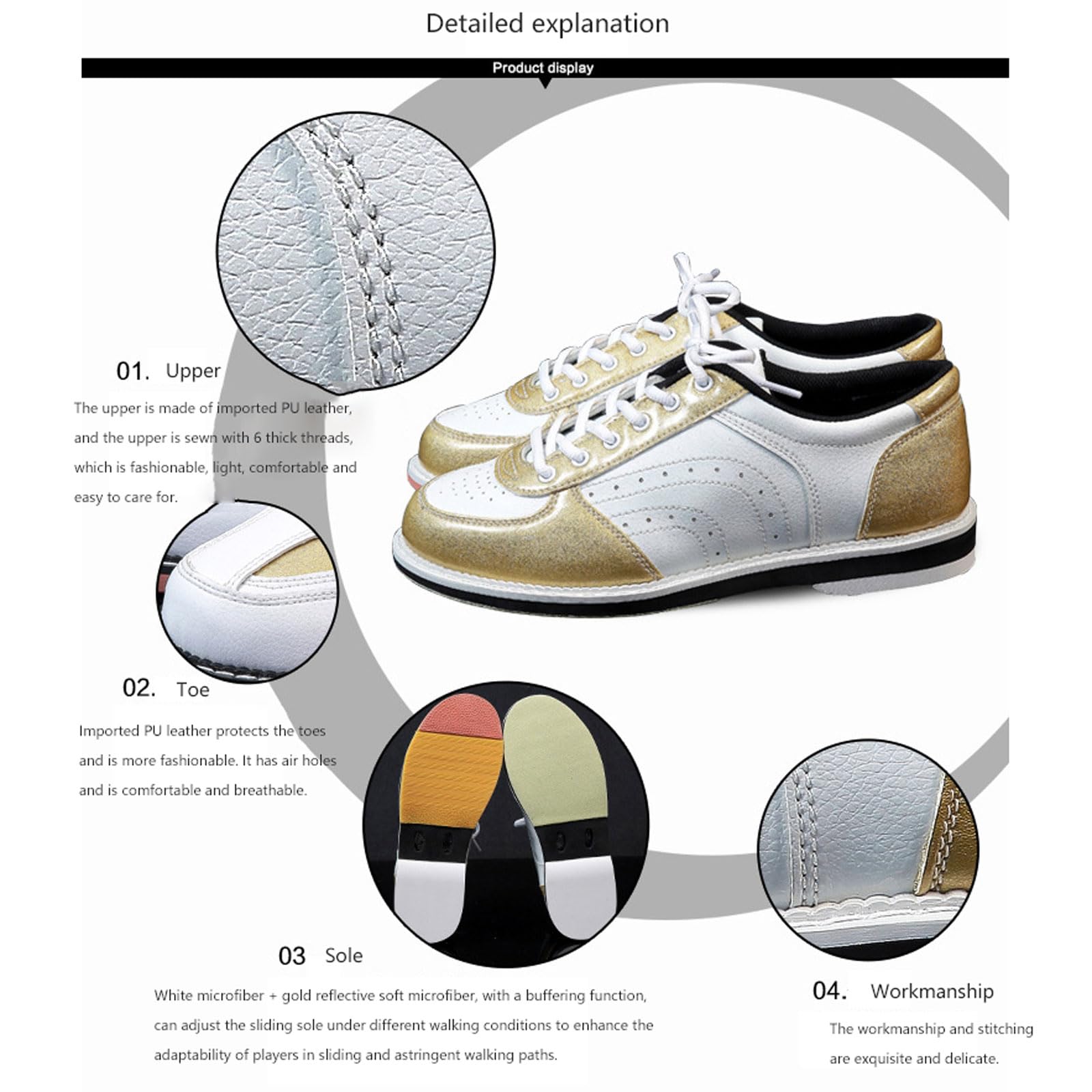 Chaussures de bowling pour homme et femme,Chaussures de bowling Pro Bowl,Unisexe Chaussures de Bowling,Respirant Léger Bowling Gym Sneakers,Chaussures de Sport Non-Slip,pour homme,femme et adulte