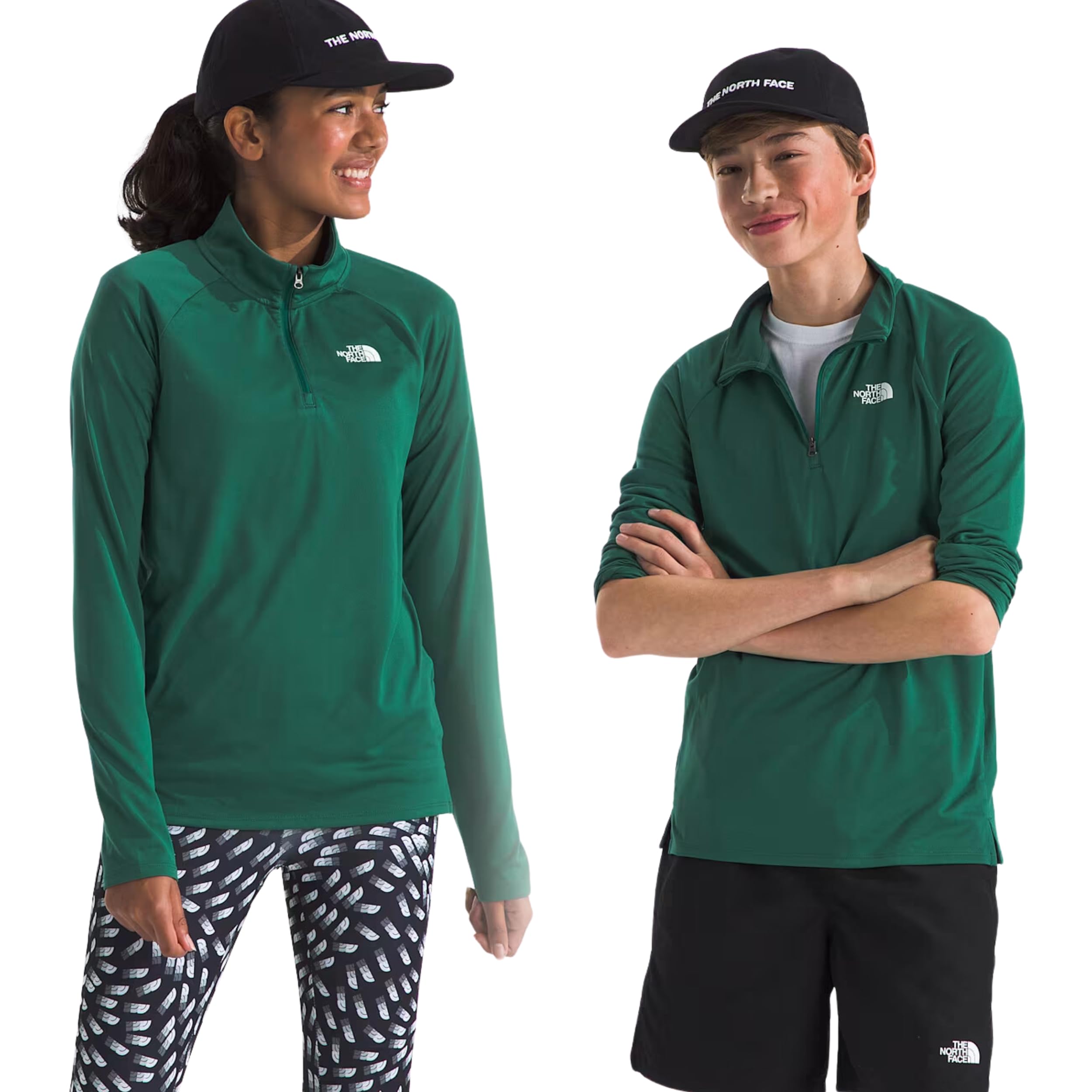 The North Face Kids Teen Never Stop 1/4 Zip Sweatshirt, Evergreen, 6 Years