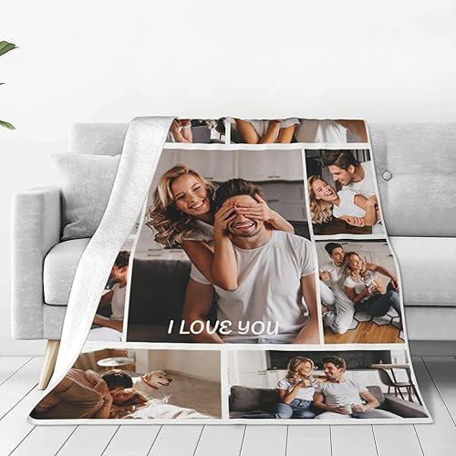 Miniatura 7 de Manta personalizada con collage de fotos, texto, mantas con imágenes personalizadas, regalos para cumpleaños, bodas, para madres, papás, manta de