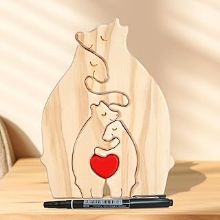 Comprar TZQFROCE Rompecabezas de arte de madera de la familia de osos Familia de osos Rompecabezas de arte familiar de osos personalizado Rompecabezas familiar de madera para regalos de recuerdo familiar de m
