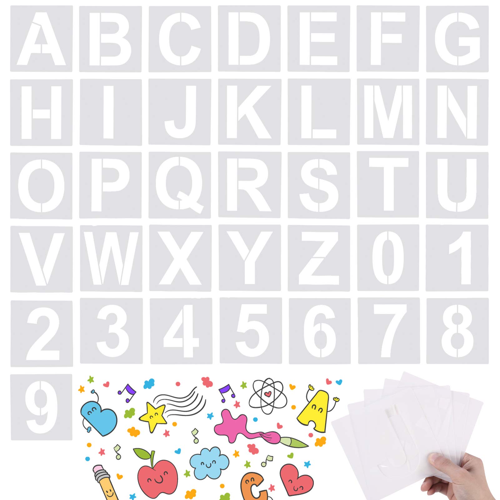 Buy BOWINR 36Pcs Letter Stencils, Alphabet Art Craft Stencils, Reusable