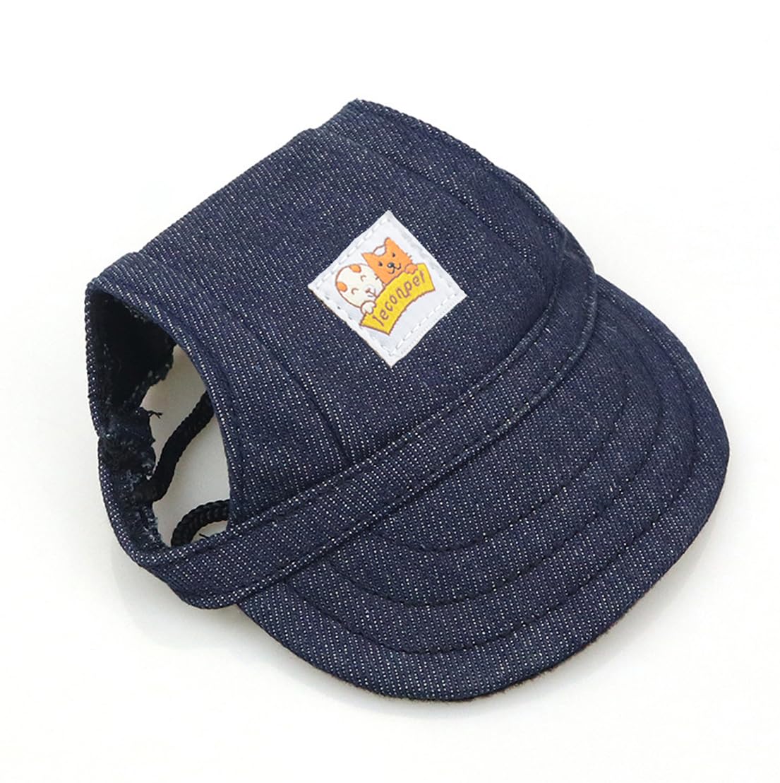 leconpet Baseball Caps hats with Neck Strap Adjustable comfortable Ear Holes for small Medium and Large Dogs in Outdoor Sun Protection (Blue Jeans