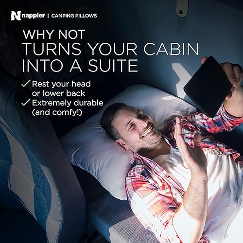 Miniatura 6 de Nappler Almohada de camping  Almohada de viaje  Mochila para mochilero avión almohada pequeña  Almohada de coche para dormir con espuma