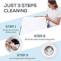 Vista 6 de Sasttie Wedge Pillow, 12 Inch Memory Foam Bed Wedge Pillow for Sleeping, Acid Reflux, Back Pain, Post Surgery, and Snoring, Designed with Washable