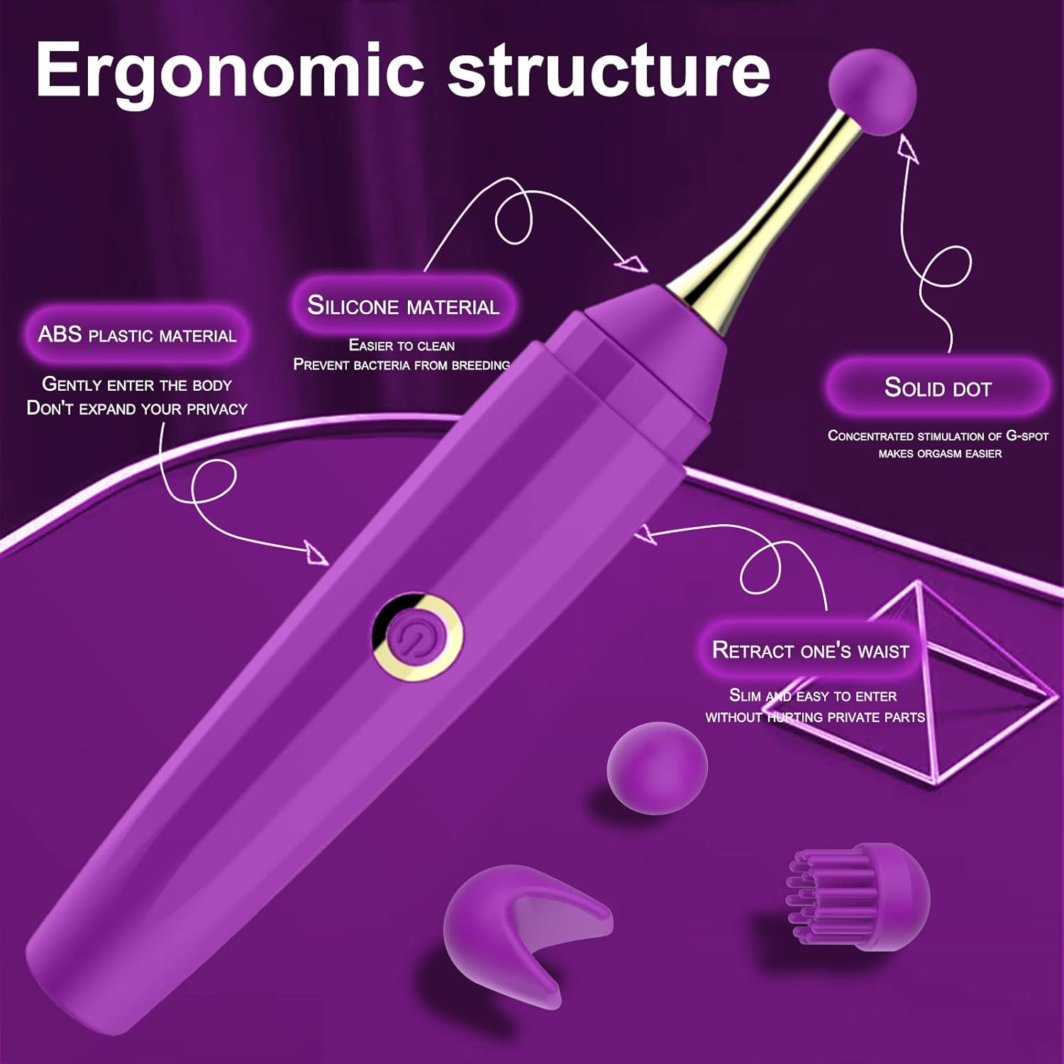 Adult Sex Toys Secret Pen Vibrator, Female Sex Toy Adult Toys with 10 Powerful Vibrations Nipple Clitoral Vibrators, Womens Sex Toys Vibrater Sexual Pleasure Tools for Women Couples Sex Toys (Purple)
