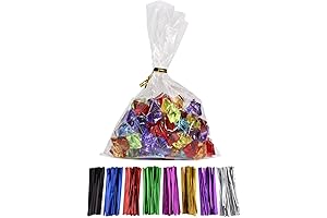 100 bolsas de celofán transparentes para golosinas, repostería, galletas, dulces y postres,...