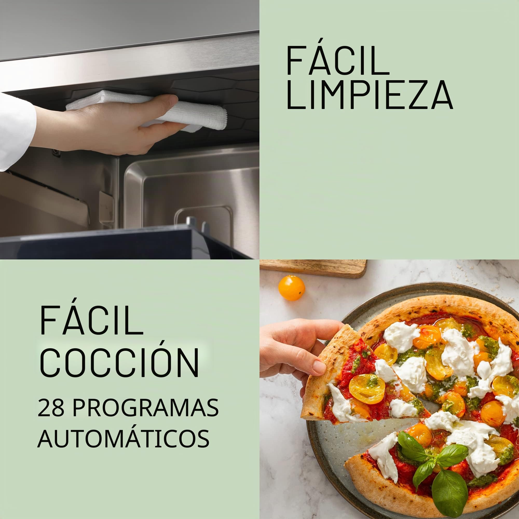 Panasonic NN-DS59NMETG Microondas Combi 4 en 1, Horno Grill, Superficie Plana, 27 Litros, 1000 W, Cocción En Dos Niveles, Sensor Genius, 32 Programas, Bandeja Para Grill, Limpieza Fácil, Negro