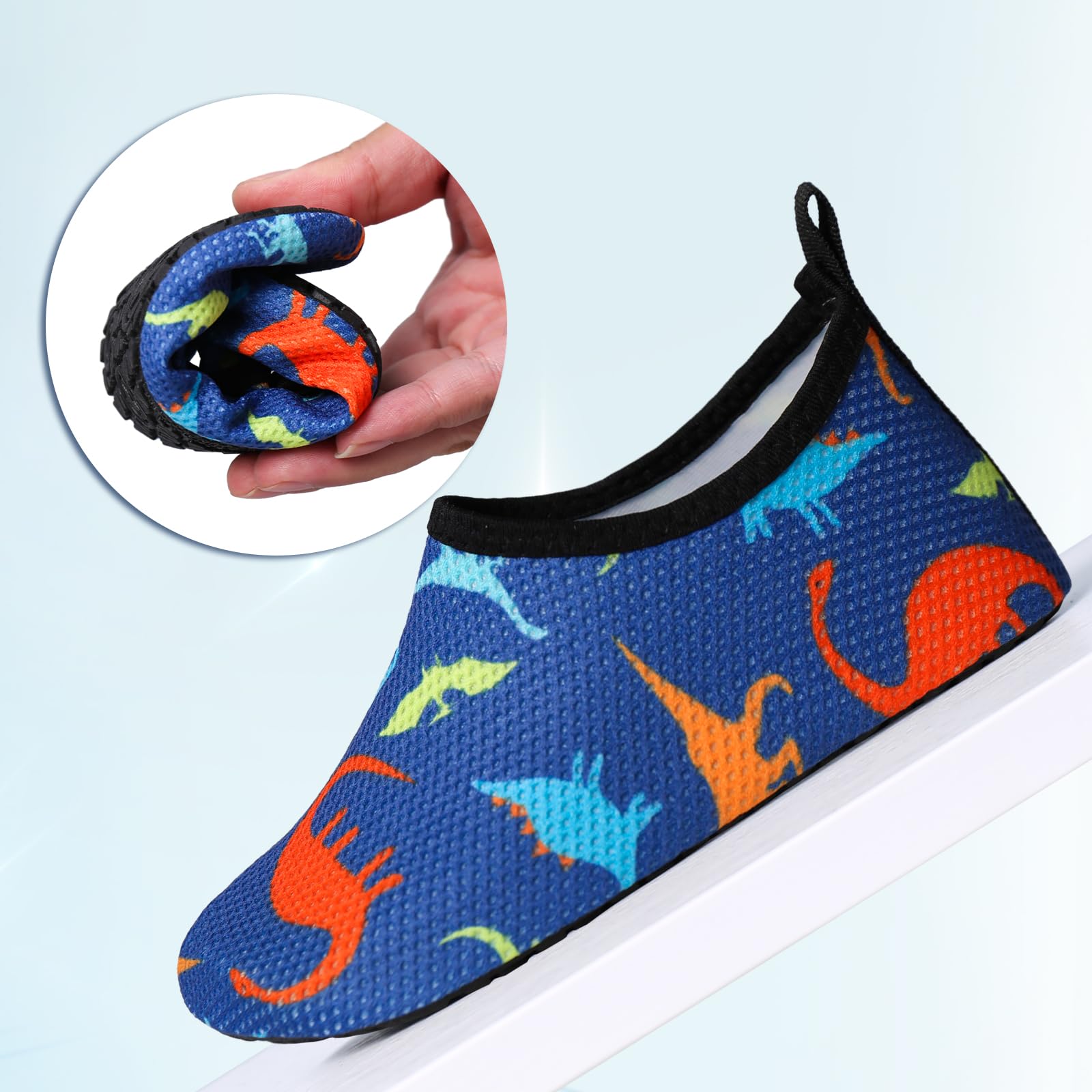 TMEOG Scarpe da Scoglio Bambino Bambina Scarpe Mare Acquatiche Piscina, Scarpe da Spiaggia da Acqua da Immersione Bagno Surf Nuoto per Ragazzi Scarpe a Piedi Nudi Bambini 22-33EU