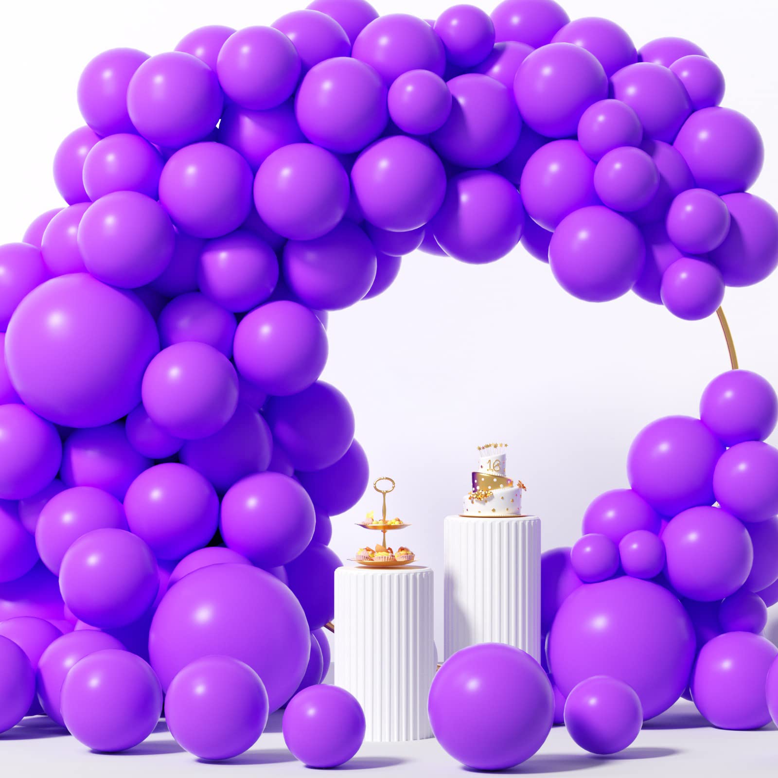 Photo 1 of BloonKing Matte Balloons 12inch 100pcs 12" Party Balloons for Festival Birthday Wedding Anniversary New Year Gender Reveal Decorations Latex Balloons (Purple)(PINK) 3 PACK 