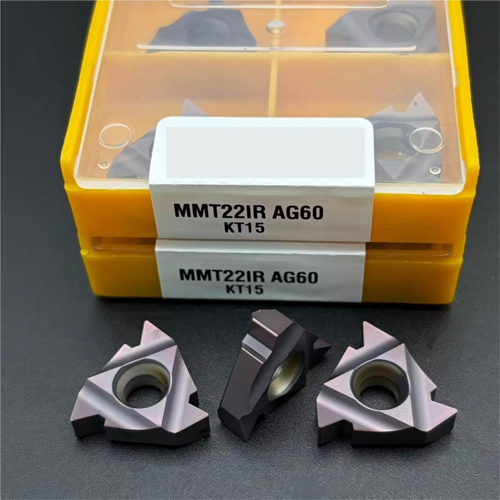 10 Uds Herramienta De Torneado Metal Procesamiento Piezas Torno Indexables Insertos Fresado CNC Carburo(MMT 22IR AG60 KT6020)