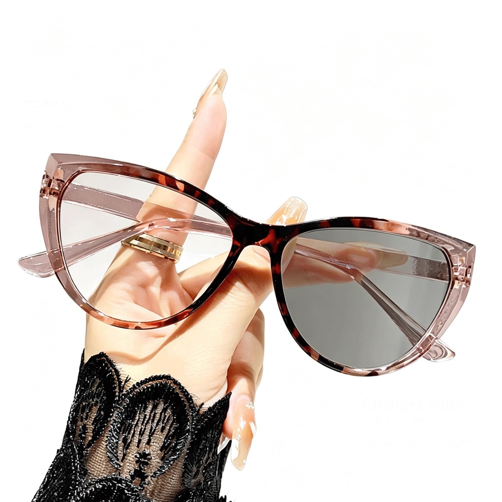 KLJUddGY Photochromic Eyewear Frames Spectacles for Computer Glasses Non Prescription Eyeglasses Full Rim Reading Glasses Triangular(Tortoiseshell)